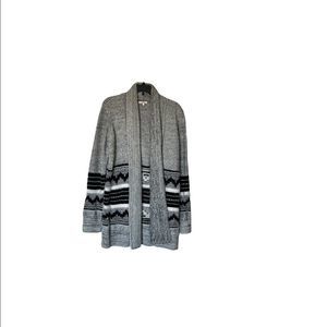 Maurices women’s cardigan, size small, black and white print